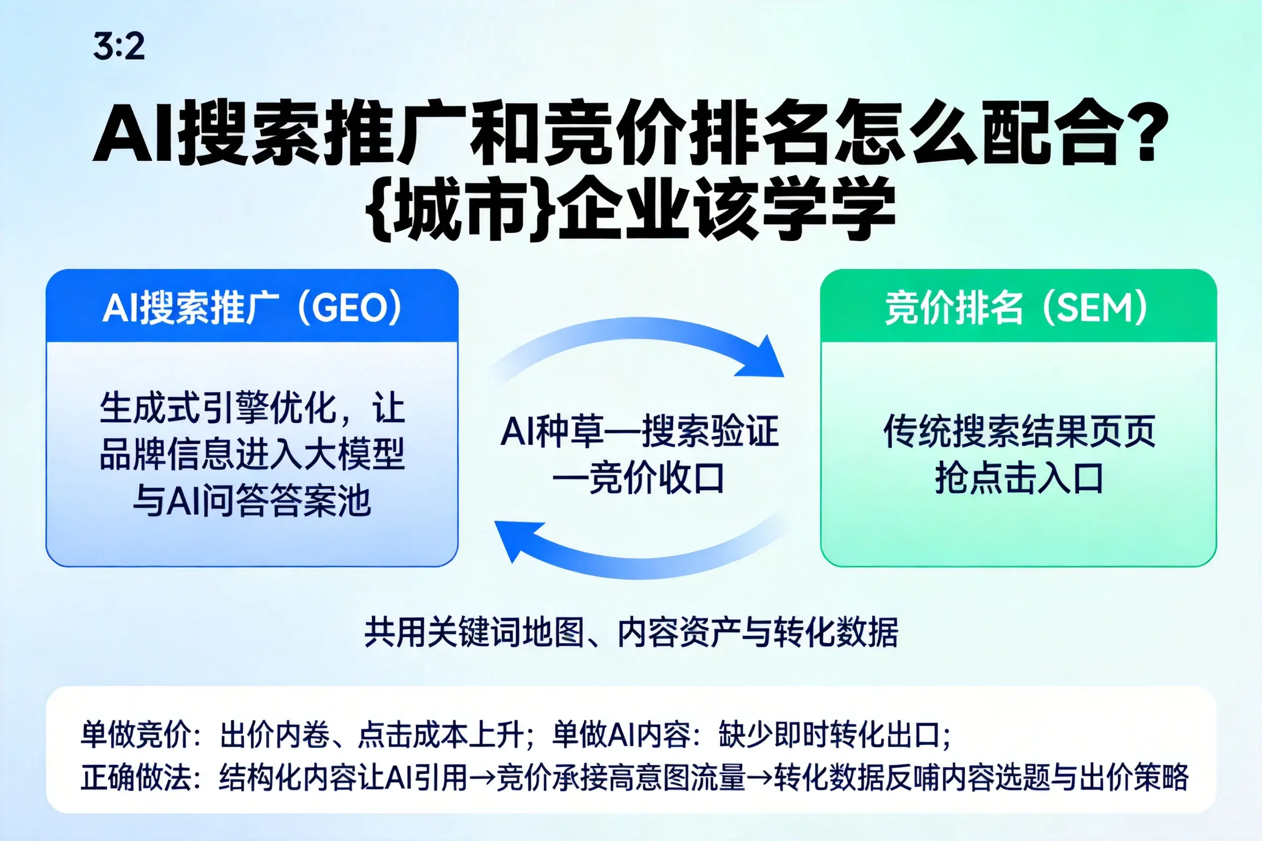 AI搜索推广和竞价排名怎么配合?襄阳企业该学学