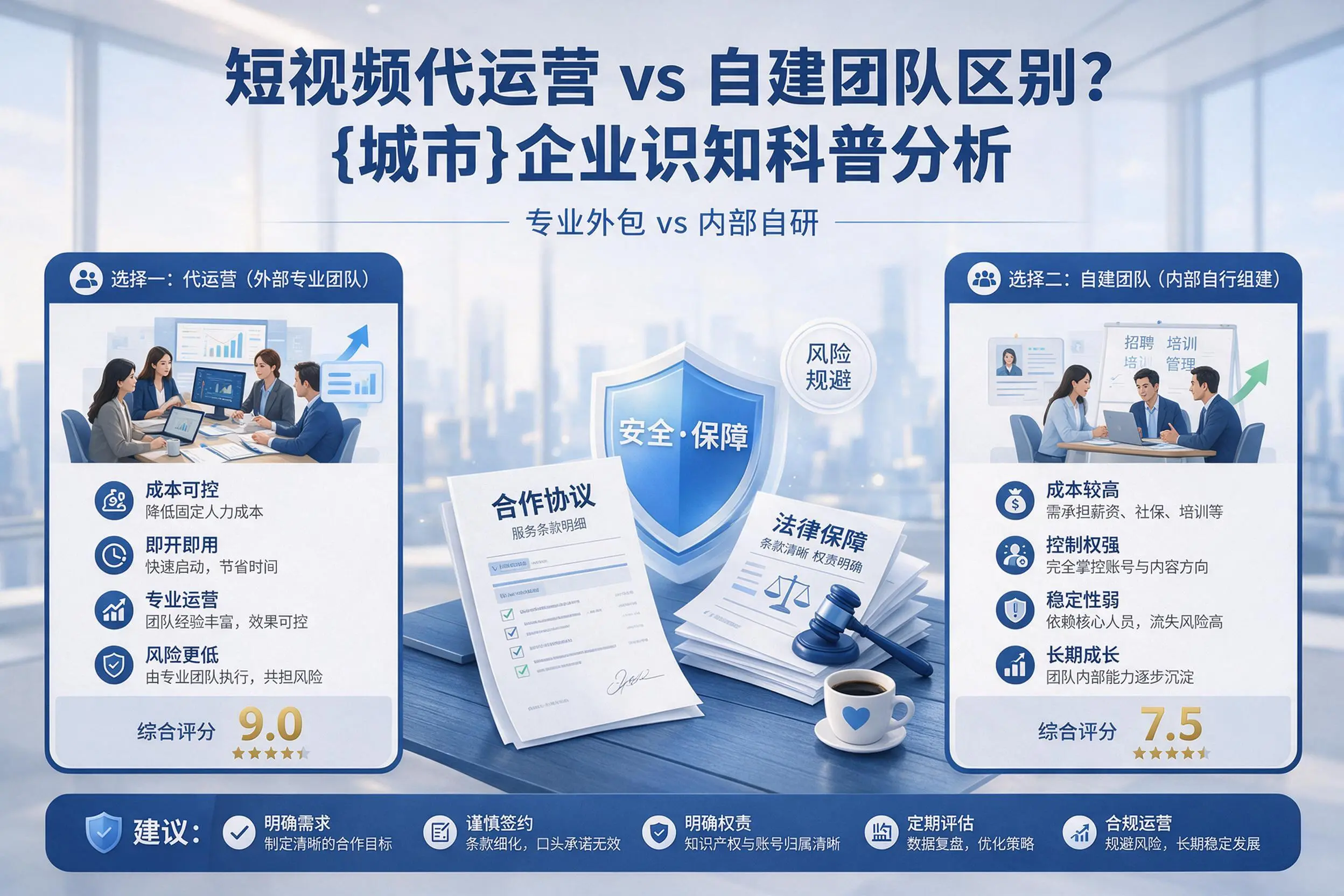 短视频代运营与自建团队区别？襄阳企业认知科普分析