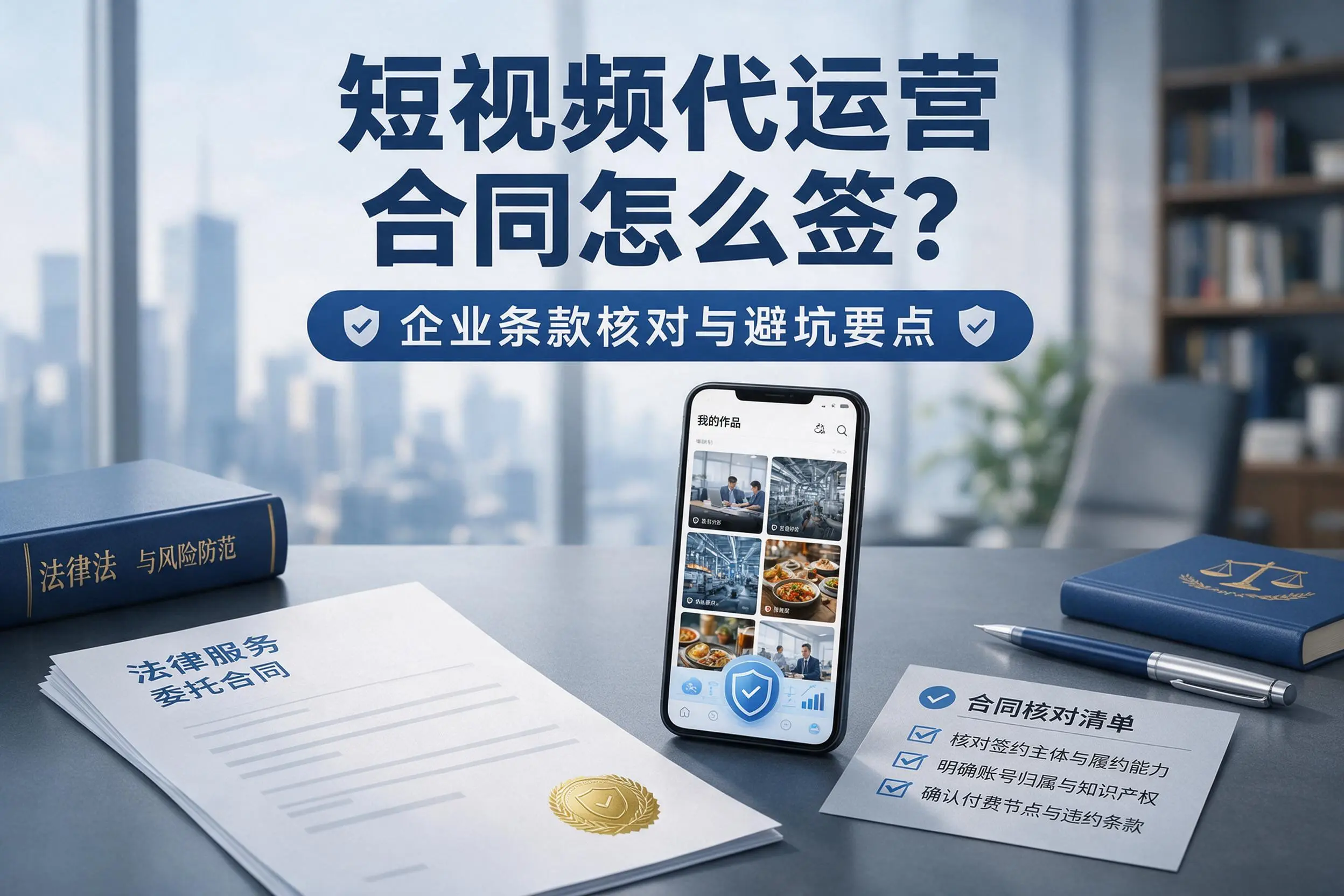 短视频代运营合同怎么签?襄阳企业条款核对与避坑要点