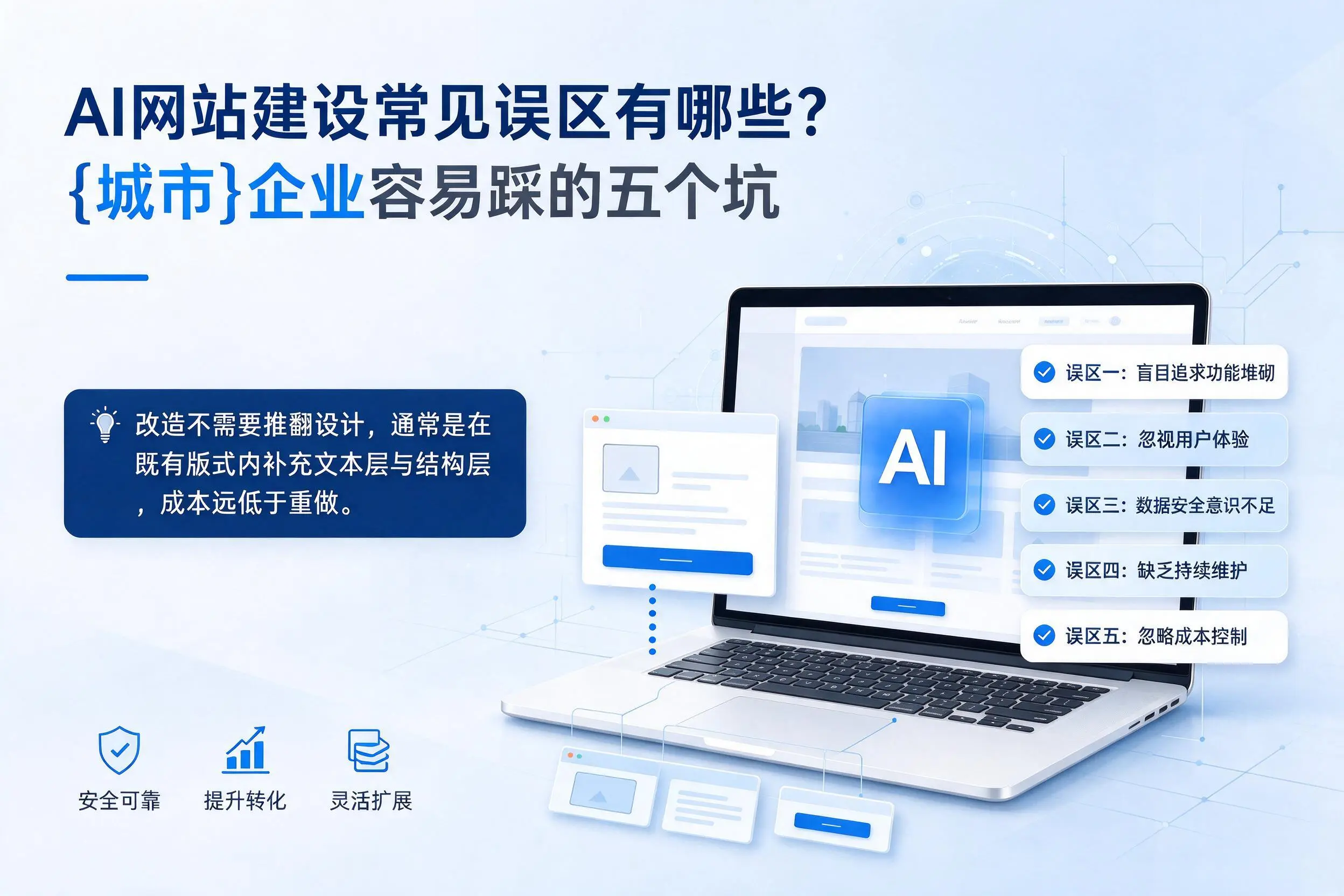 AI网站建设常见误区有哪些？襄阳企业容易踩的五个坑