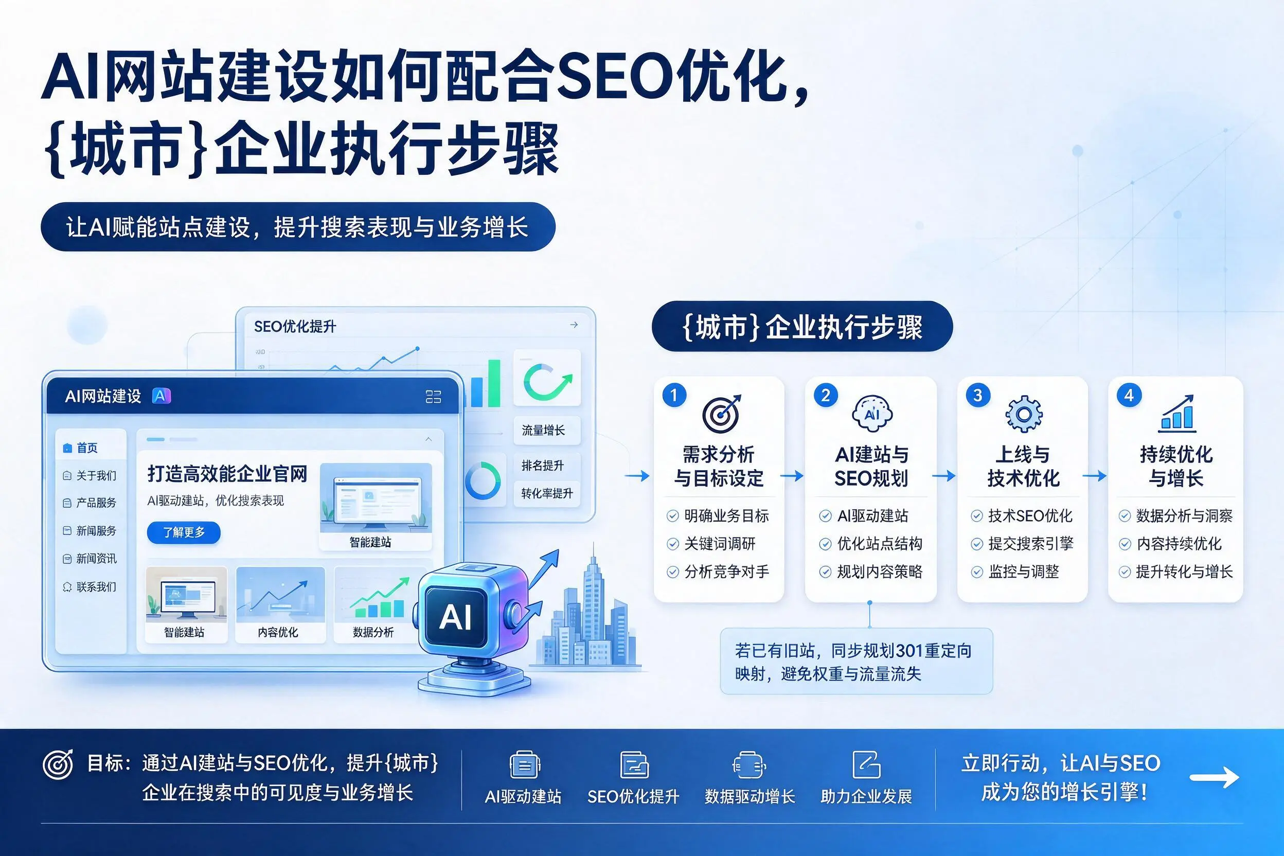 AI网站建设如何配合SEO优化,襄阳企业执行步骤