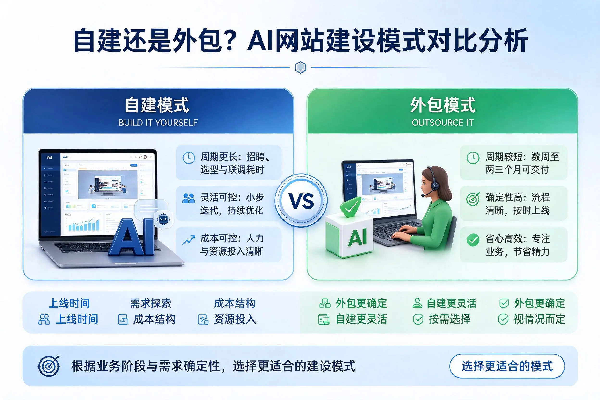 自建还是外包?襄阳AI网站建设模式对比分析
