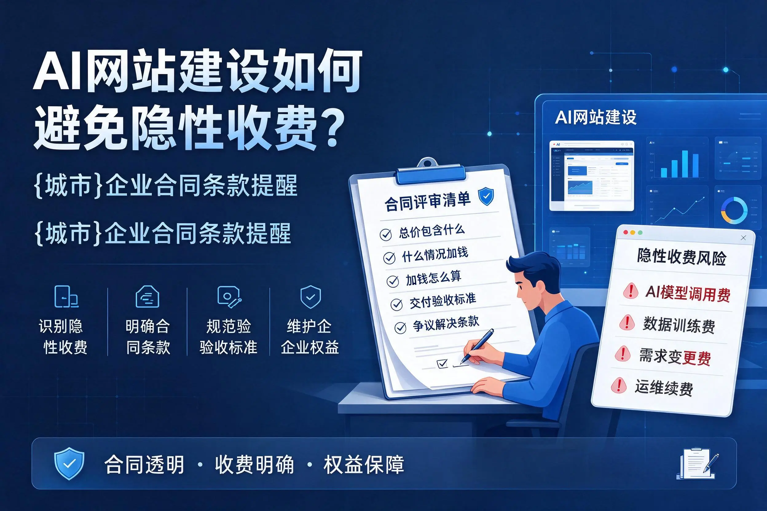 AI网站建设如何避免隐性收费?襄阳企业合同条款提醒